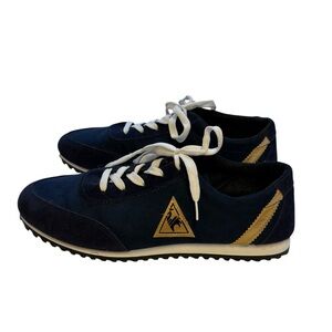 Le Coq Sportif Men's Blue and Gold Sneakers